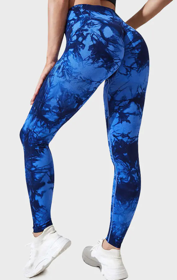 High-Waisted Tie-Dye Yoga Pants with Breathability