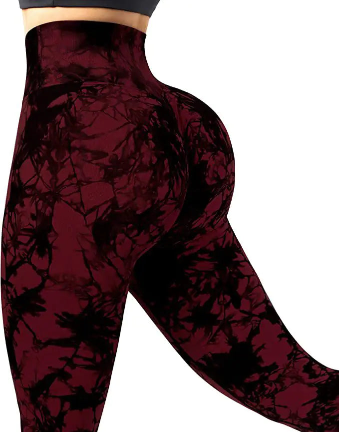 High-Waisted Tie-Dye Yoga Pants with Breathability