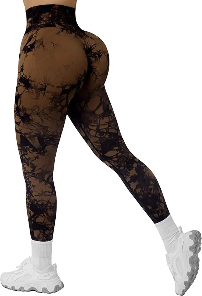 High-Waisted Tie-Dye Yoga Pants with Breathability