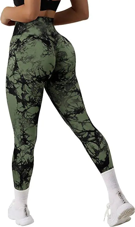 High-Waisted Tie-Dye Yoga Pants with Breathability