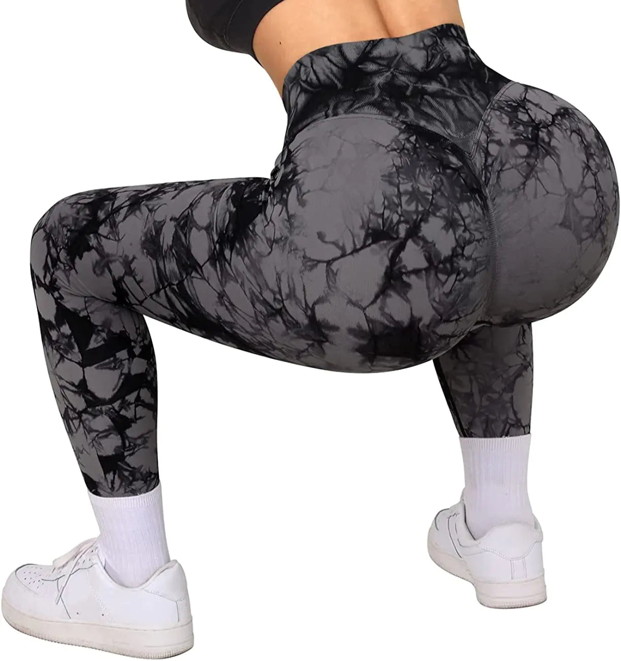High-Waisted Tie-Dye Yoga Pants with Breathability