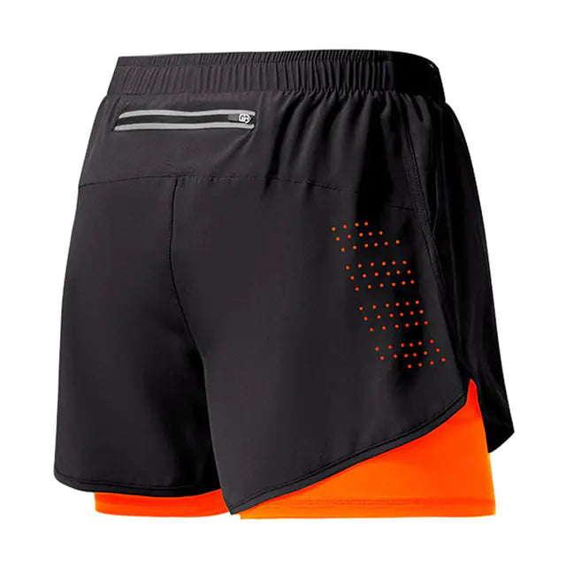 Men's Quick-Dry Running Shorts, Dual-Layer Training Shorts