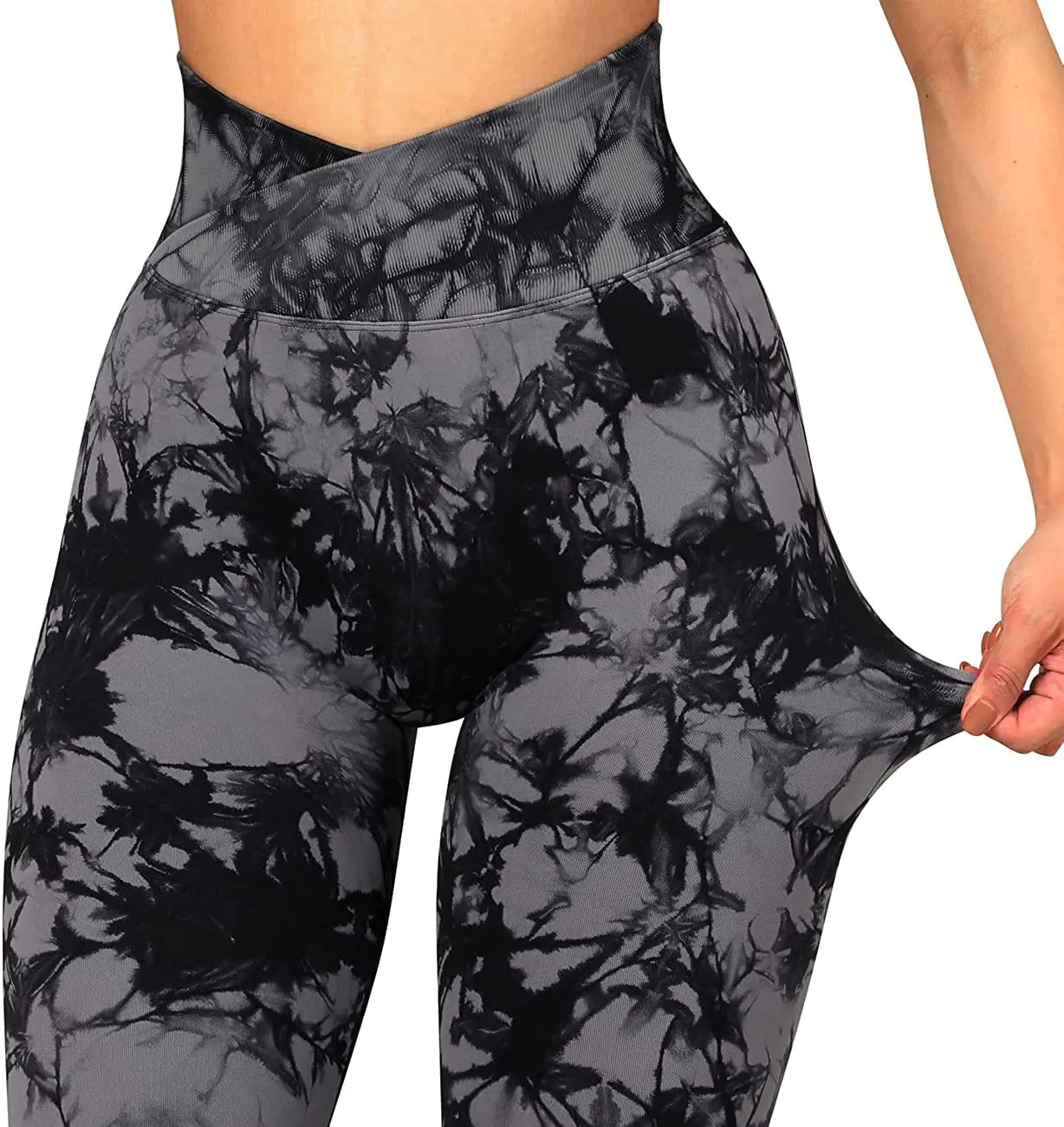 High-Waisted Tie-Dye Yoga Pants with Breathability