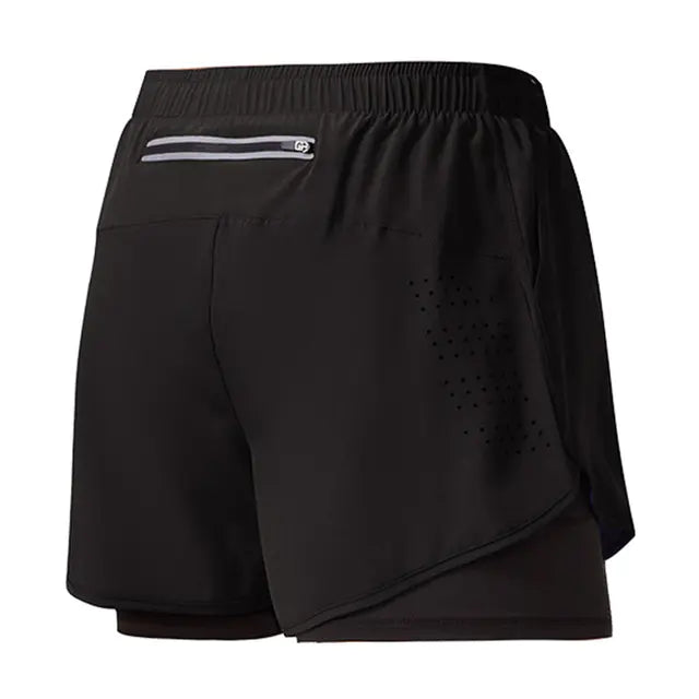 Men's Quick-Dry Running Shorts, Dual-Layer Training Shorts